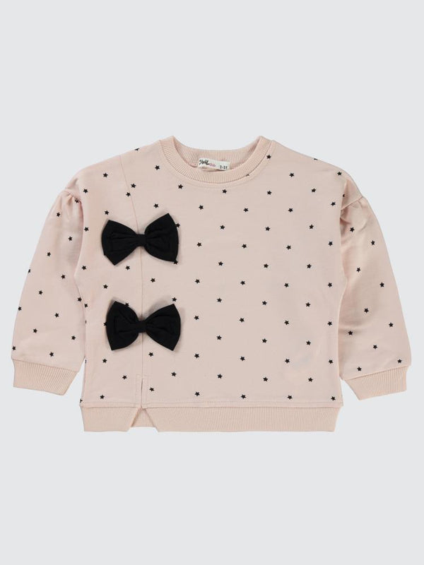 Civil Girls Mobil Fiyonklu 2-5 Yaş Sweatshirt - Pembe