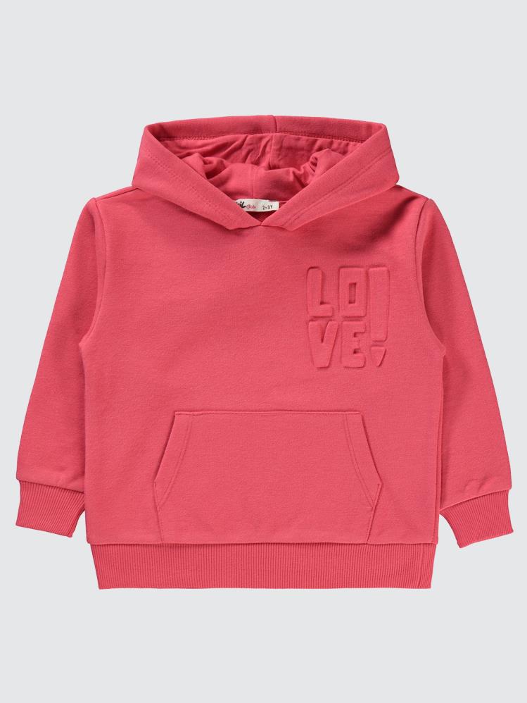 Civil Girls Kanguru Cepli 2-5 Yaş Sweatshirt - Kırmızı