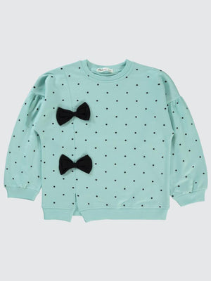 Civil Girls Mobil Fiyonklu 6-9 Yaş Sweatshirt - Mavi