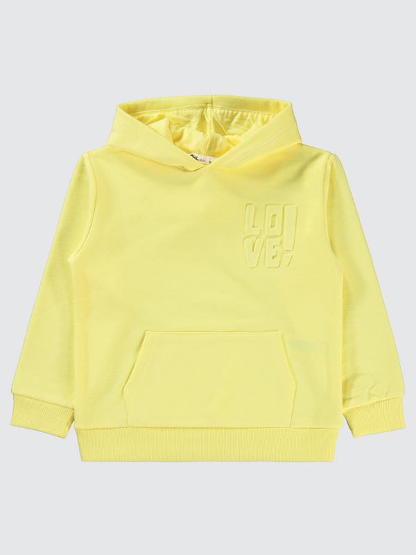 Civil Girls Kanguru Cepli 6-9 Yaş Sweatshirt - Sarı