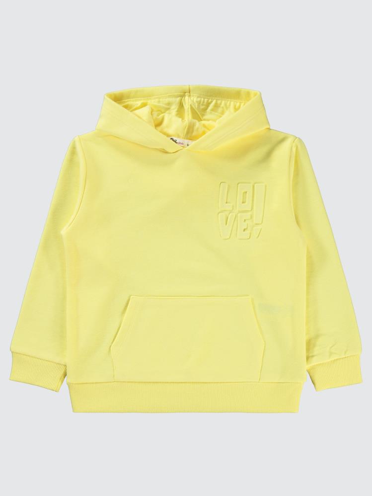 Civil Girls Kanguru Cepli 6-9 Yaş Sweatshirt - Sarı