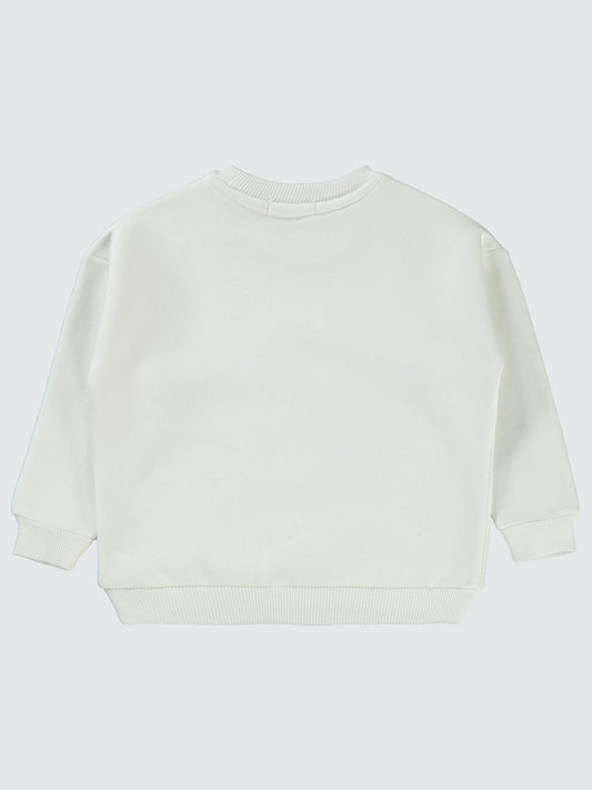 Civil Girls Pullu Baykuş Baskılı 2-5 Yaş Sweatshirt - Ekru
