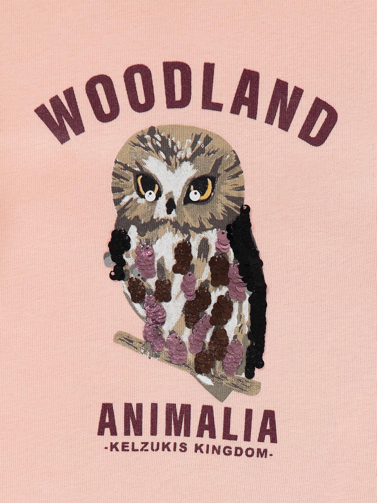 Civil Girls Pullu Baykuş Baskılı 2-5 Yaş Sweatshirt - Pudra