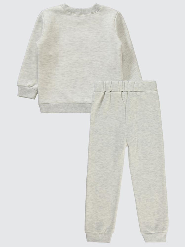 Civil Girls Montana Baskılı 2-5 Yaş Eşofman Takımı - Ekru