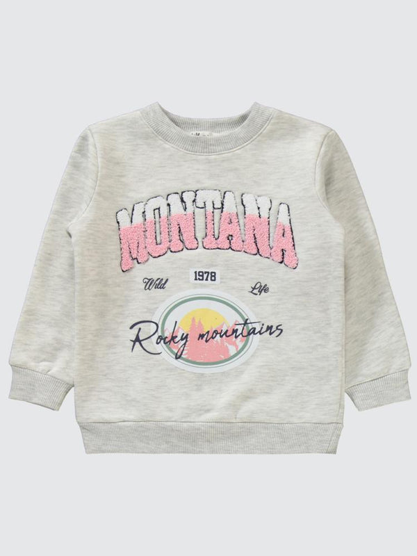 Civil Girls Montana Baskılı 2-5 Yaş Eşofman Takımı - Ekru