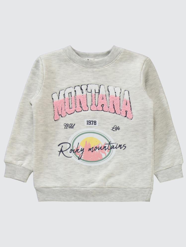 Civil Girls Montana Baskılı 2-5 Yaş Eşofman Takımı - Ekru