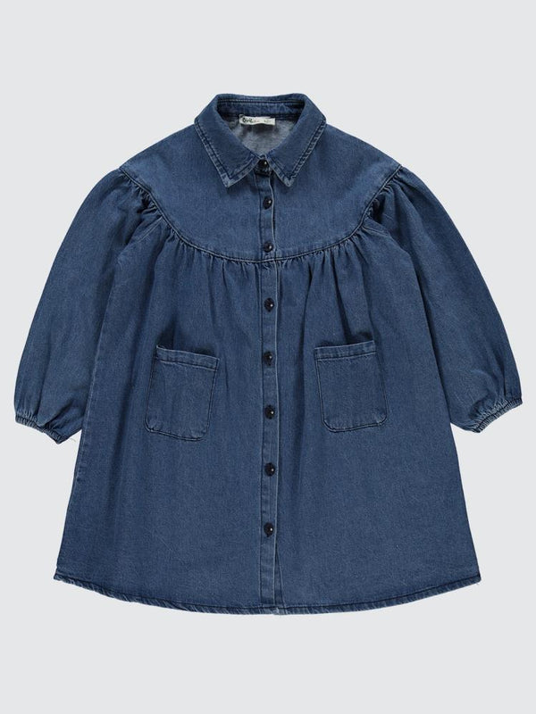 Civil Girls Ay Robalı 6-9 Yaş Elbise - Mavi