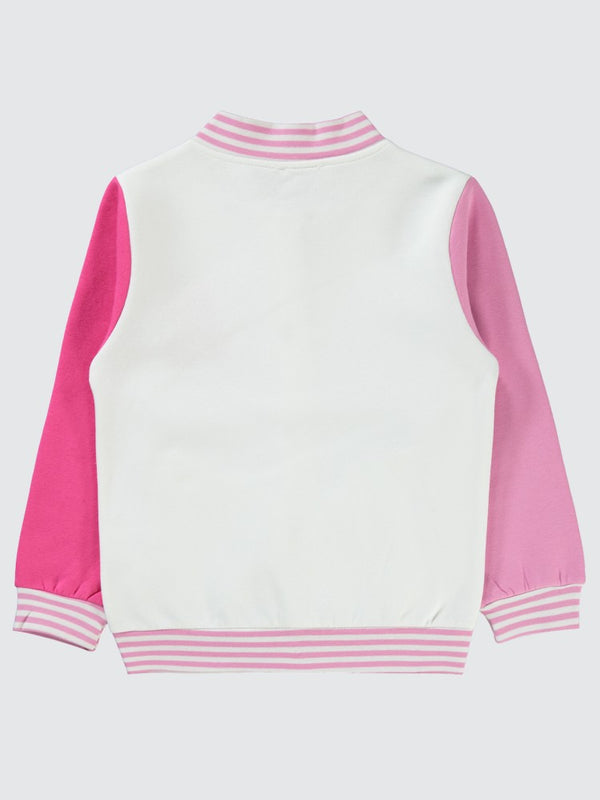 Civil Girls Nakışlı Kolaj Hırka 6-9 Yaş Hırka - Pembe