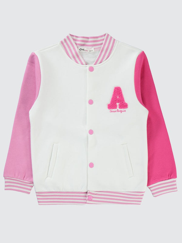 Civil Girls Nakışlı Kolaj Hırka 6-9 Yaş Hırka - Pembe