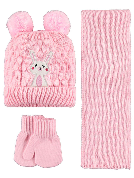 Civil Baby 6-24 Ay Atkı Bere Eldiven Set - Pembe