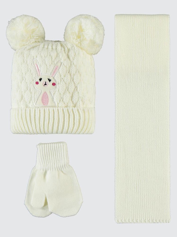 Civil Baby 6-24 Ay Atkı Bere Eldiven Set - Ekru