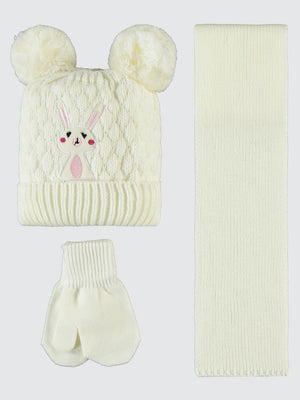 Civil Baby 6-24 Ay Atkı Bere Eldiven Set - Ekru