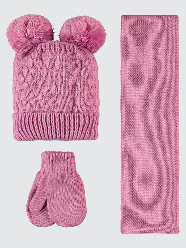 Civil Baby 6-24 Ay Atkı Bere Eldiven Set - Pembe