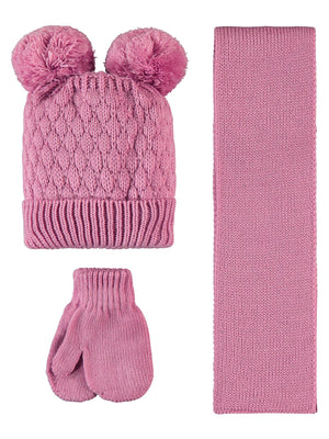 Civil Baby 6-24 Ay Atkı Bere Eldiven Set - Pembe