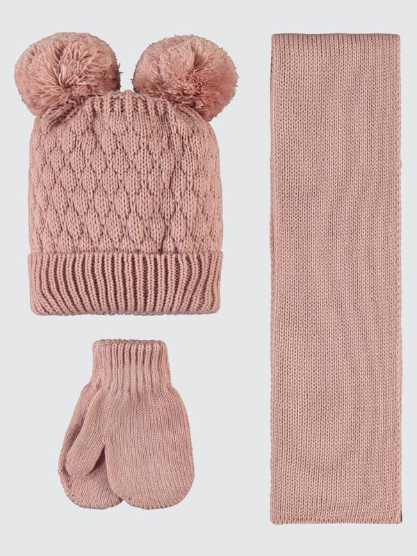 Civil Baby 6-24 Ay Atkı Bere Eldiven Set - Pudra