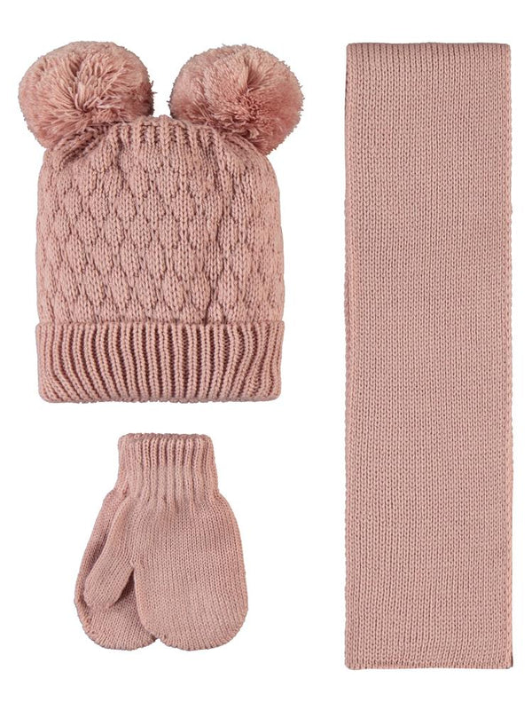 Civil Baby 6-24 Ay Atkı Bere Eldiven Set - Pudra
