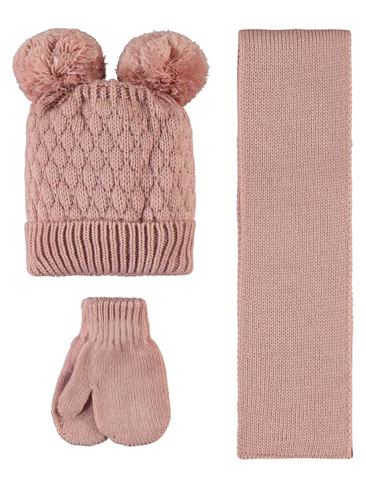 Civil Baby 6-24 Ay Atkı Bere Eldiven Set - Pudra