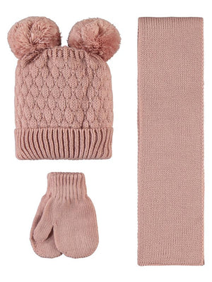 Civil Baby 6-24 Ay Atkı Bere Eldiven Set - Pudra
