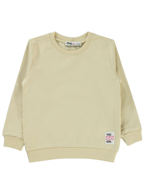 Civil Kız Çocuk Basic Sweatshirt | 2 İp Uzun Kol Bisiklet Yaka | Okul Kreş ve Günlük Kullanım - Sarı