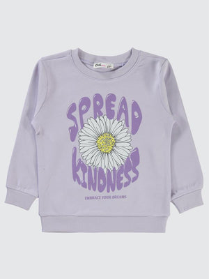 Civil Girls Papatya Baskılı 2-5 Yaş Sweatshirt - Lila