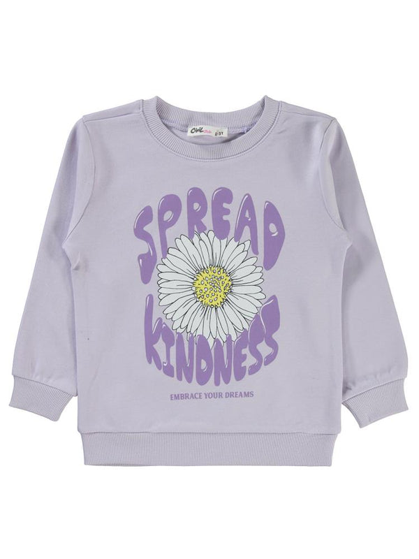 Civil Girls Papatya Baskılı 2-5 Yaş Sweatshirt - Lila
