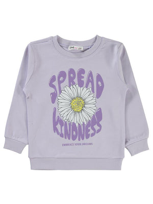 Civil Girls Papatya Baskılı 2-5 Yaş Sweatshirt - Lila