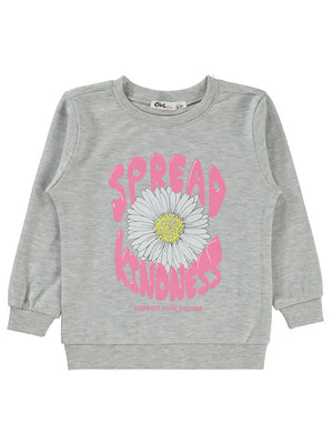 Civil Girls Papatya Baskılı 2-5 Yaş Sweatshirt - Gri