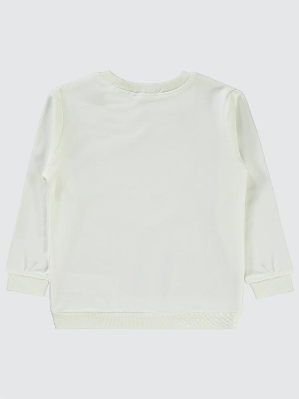 Civil Girls GRL PWR Baskılı 2-5 Yaş Sweatshirt - Ekru