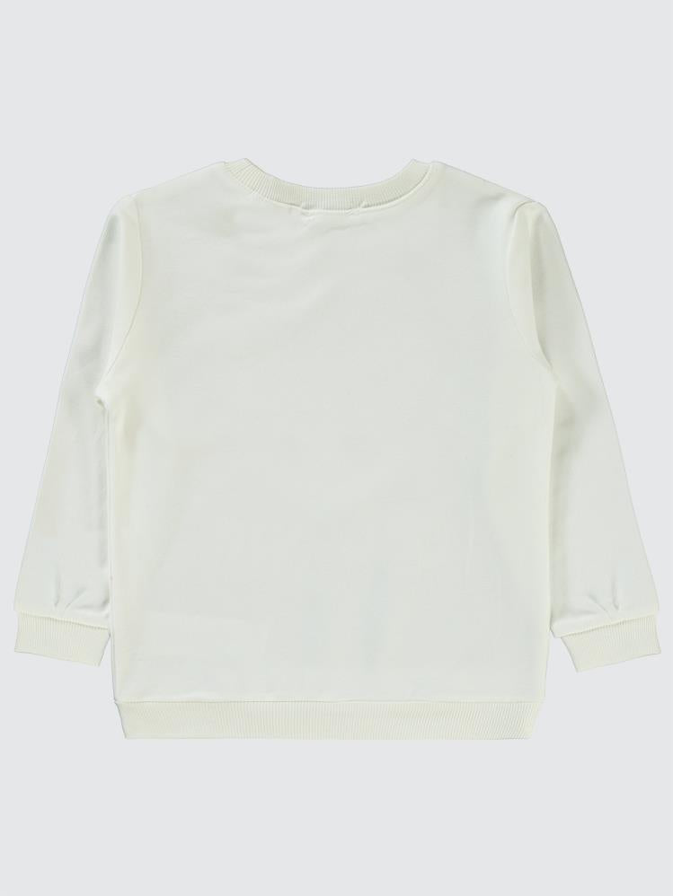 Civil Girls GRL PWR Baskılı 2-5 Yaş Sweatshirt - Ekru