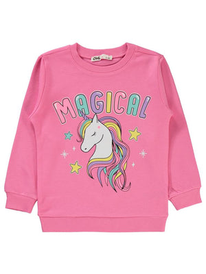 Civil Girls Magıcal Baskılı 2-5 Yaş Sweatshirt - Pembe