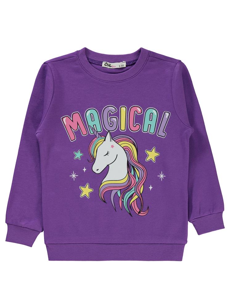 Civil Girls Magıcal Baskılı 2-5 Yaş Sweatshirt - Lila