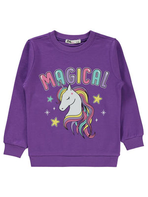 Civil Girls Magıcal Baskılı 2-5 Yaş Sweatshirt - Lila