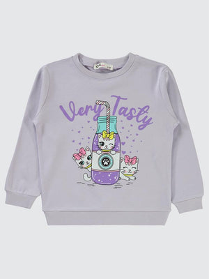 Civil Girls Very Tasty Baskılı 2-5 Yaş Sweatshirt - Lila