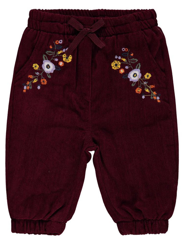 Civil Baby Çiçek Nakışlı 6-18 Ay Pantolon - Bordo