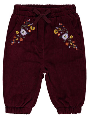 Civil Baby Çiçek Nakışlı 6-18 Ay Pantolon - Bordo