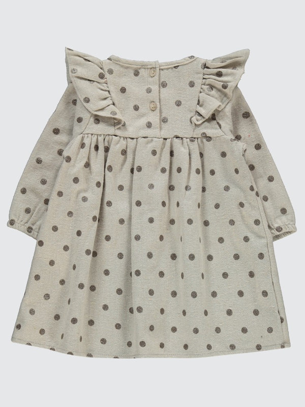 Civil Baby Puan Baskılı 6-18 Ay Elbise - Bej