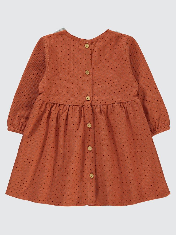 Civil Baby Puanlı Yaka Detaylı 6-18 Ay Elbise - Turuncu