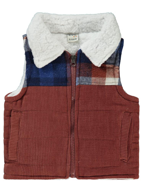 Civil Baby Yaka Velsoftlu 6-18 Ay Yelek - Kahverengi