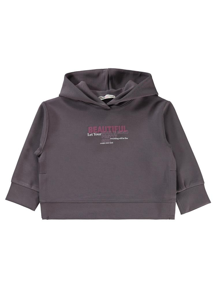 Civil Girls Beautiful Baskılı 2-5 Yaş Sweatshirt - Gri