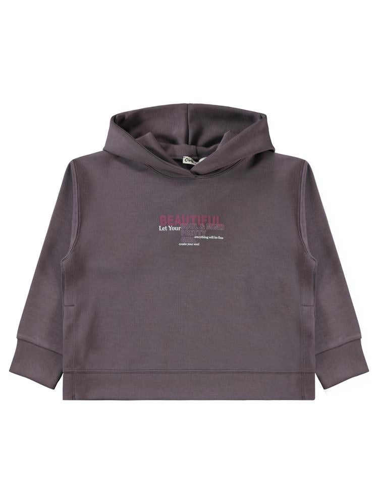 Civil Girls Beautiful Baskılı 10-13 Yaş Sweatshirt - Gri