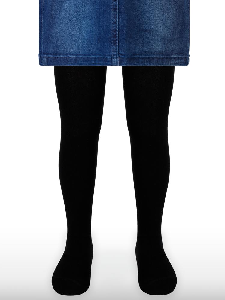 Civil Girls Düz Desenli 3-11 Yaş Çocuk Kız Külotlu Çorap - Siyah