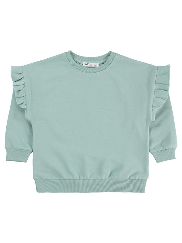 Civil Girls Kolu Fırfırlı 2-5 Yaş Eşofman Takımı - Yeşil