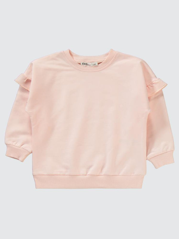 Civil Girls Kolu Fırfırlı 2-5 Yaş Eşofman Takımı - Pudra