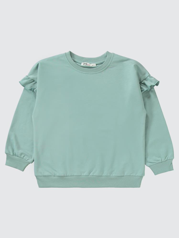 Civil Girls Kolu Fırfırlı 10-13 Yaş Eşofman Takımı - Yeşil