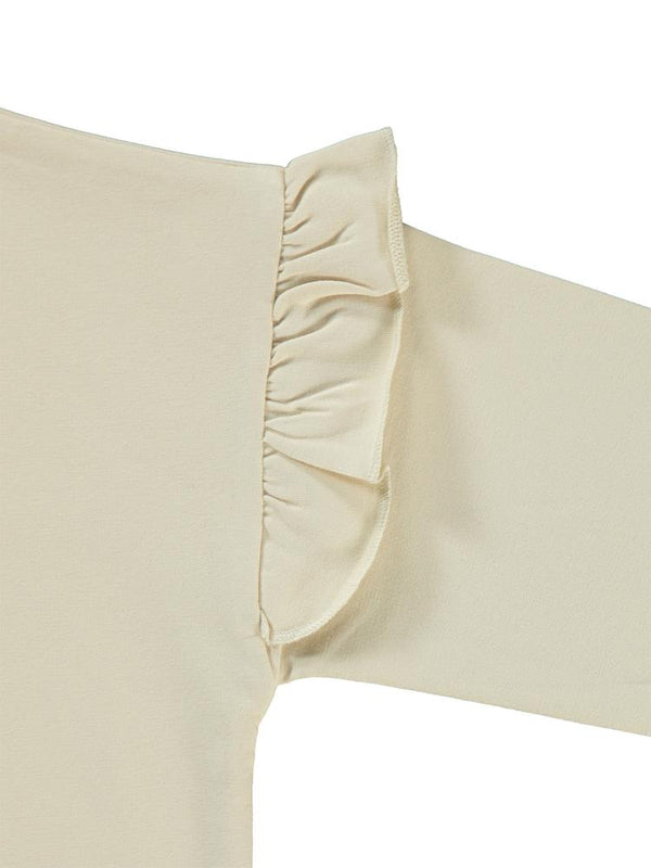 Civil Girls Kolu Fırfırlı 6-9 Yaş Eşofman Takımı - Fil Dişi