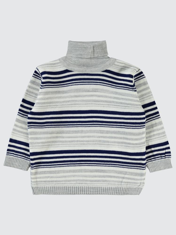 Civil Baby Boğazlı Çizgili 6-18 Ay Kazak - Lacivert
