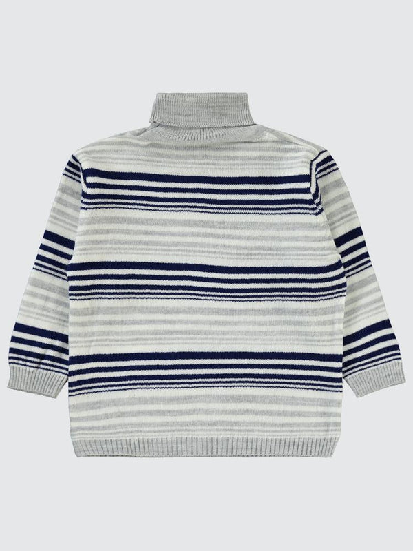 Civil Baby Boğazlı Çizgili 6-18 Ay Kazak - Lacivert