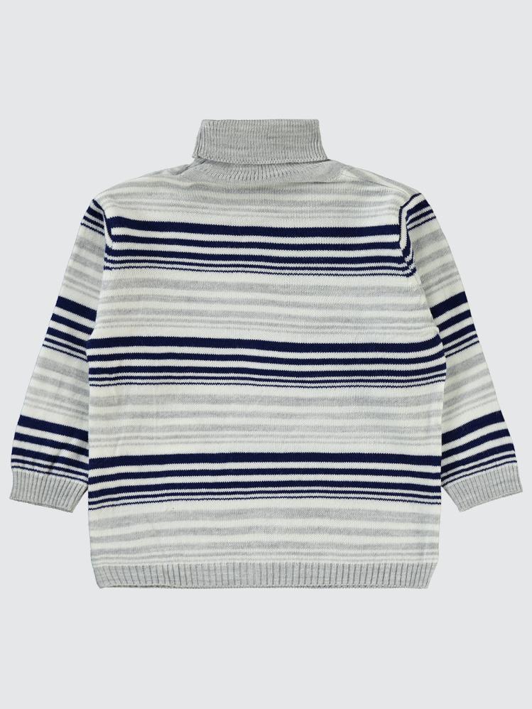 Civil Baby Boğazlı Çizgili 6-18 Ay Kazak - Lacivert