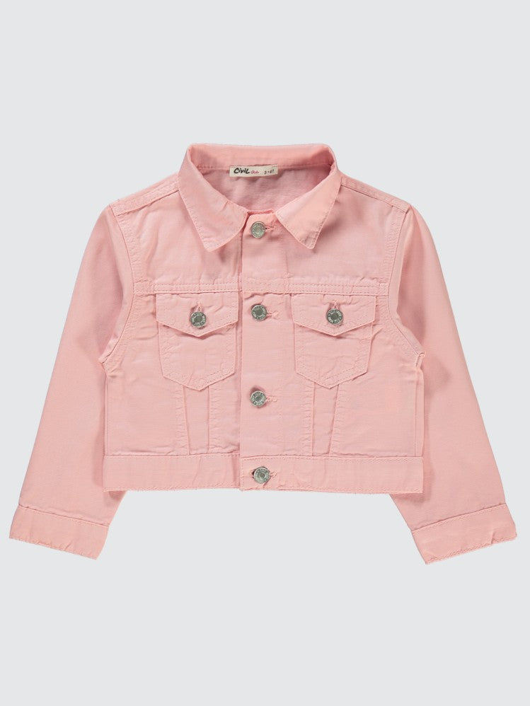 Civil Girls Keten 2-5 Yaş Ceket - Pembe