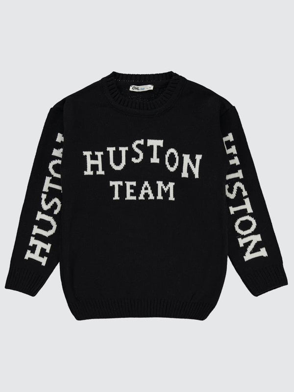 Civil Boys Huston Team Baskılı 6-9 Yaş Kazak - Siyah